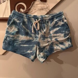 Double Zero Blue Tie-Dye Athletic Shorts